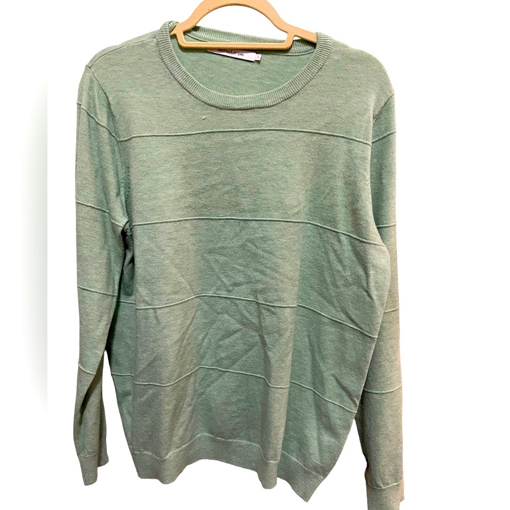 Stitches and Stripes - green crew neck sweater - size L